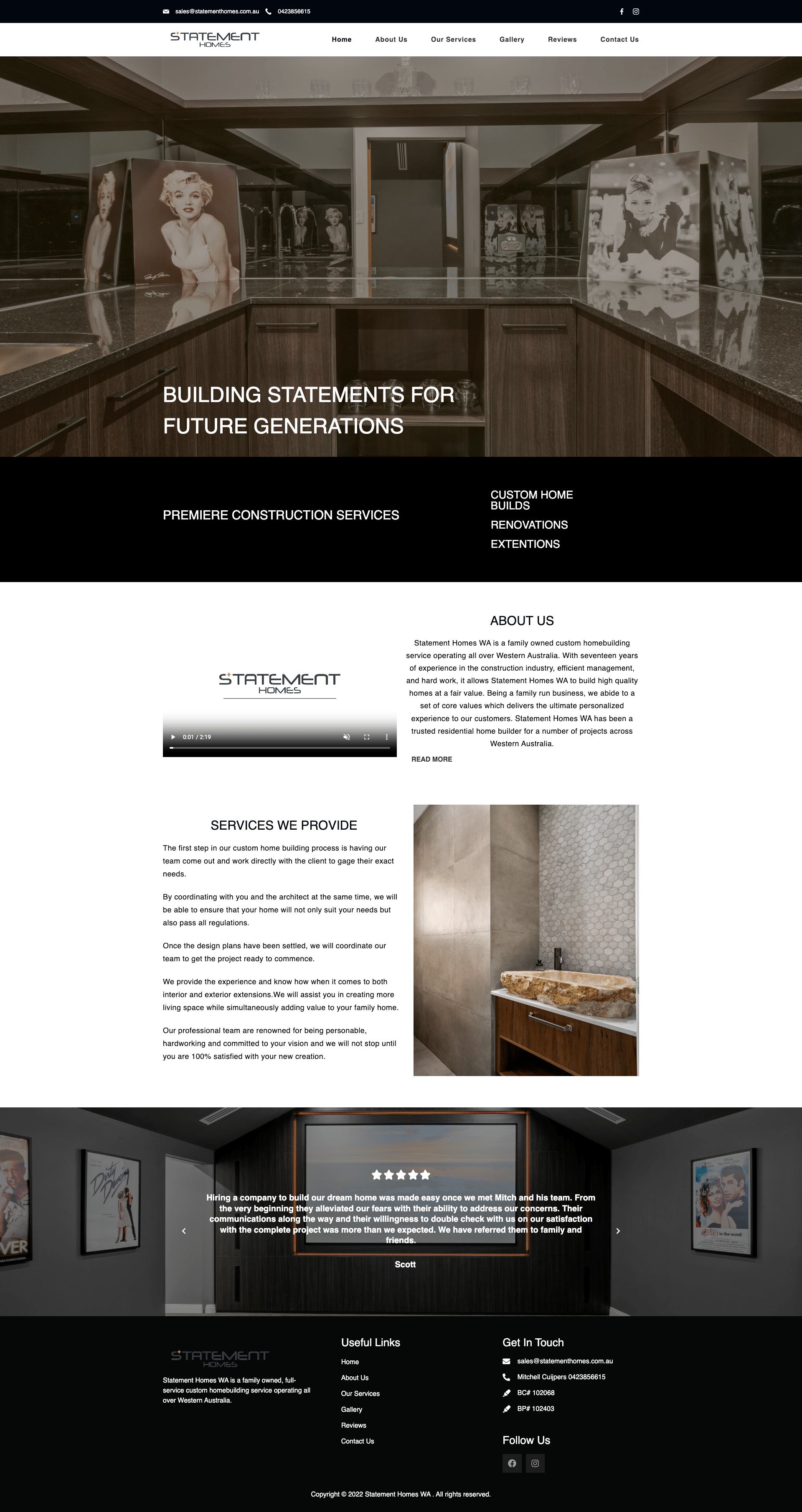 Website design services for Statement-Homes